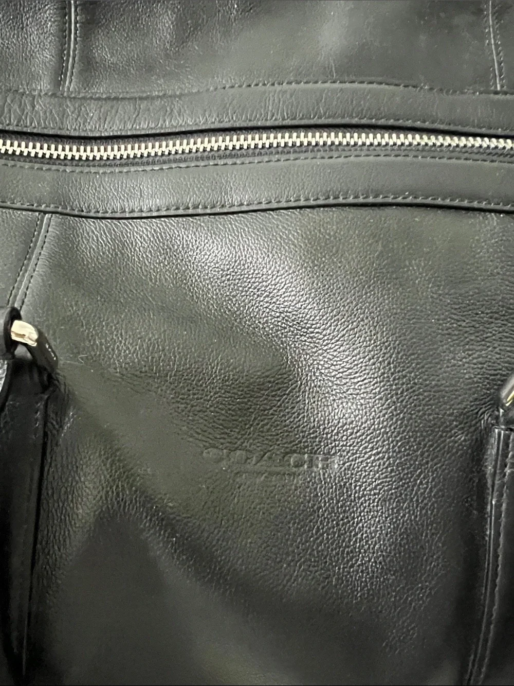 Coach Black Leather Weekender Duffle Bag - Men large